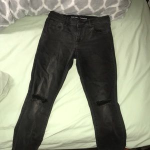 Old navy mid rise distressed black skinny jeans